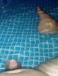 My girlfriends poolside foot massage