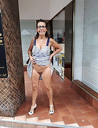 Old bitch takes off sexy bra