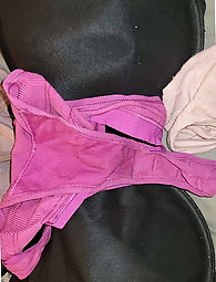 Mature woman is covered with semen